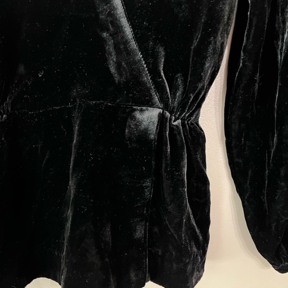 J.Crew Black Velvet Peplum Blouse - Picture 3 of 7
